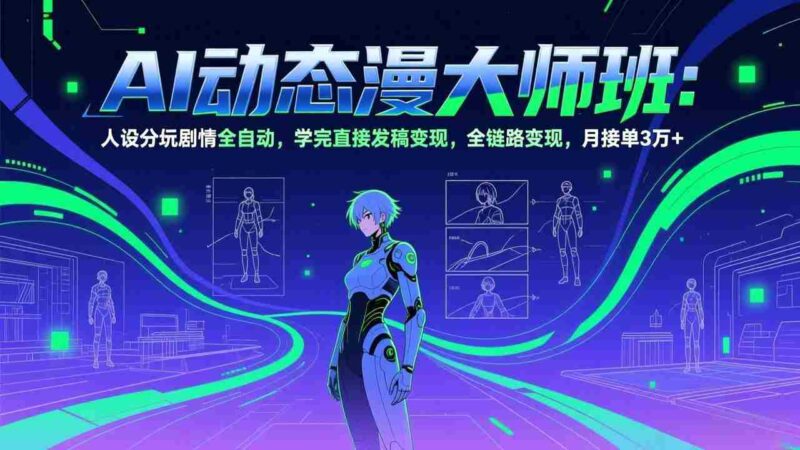 (17402期)AI动态漫剧大师班:人设分镜剧情全自动,学完直接发稿变现,全链路变现,月接单3万+-中创网,冒泡网,福缘网创业项目大全-创安网