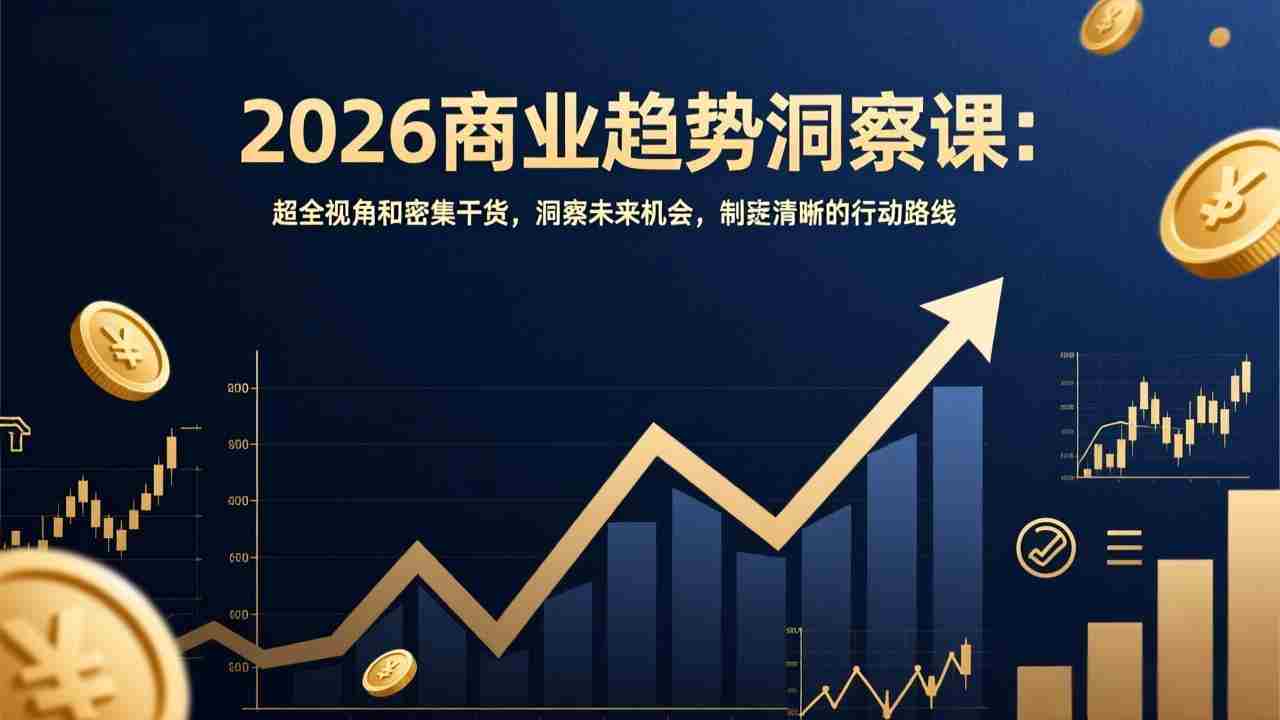 （17329期）2026商业趋势洞察课：超全视角和密集干货，洞察未来机会，制定清晰的行动路线