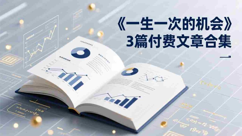 （17456期）付费文章合集《一生一次的机会》3篇，一个系统性、一次性、独家性的透剧