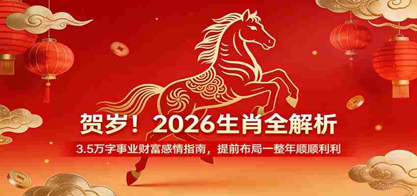 贺岁！2026生肖全解析，3.5万字事业财富感情指南，提前布局一整年顺顺利利
