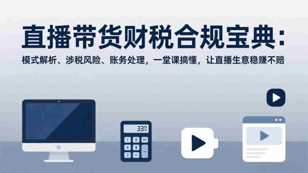 （17354期）直播带货财税合规宝典：模式解析、涉税风险、账务处理，一堂课搞懂，让直播生意稳赚不赔