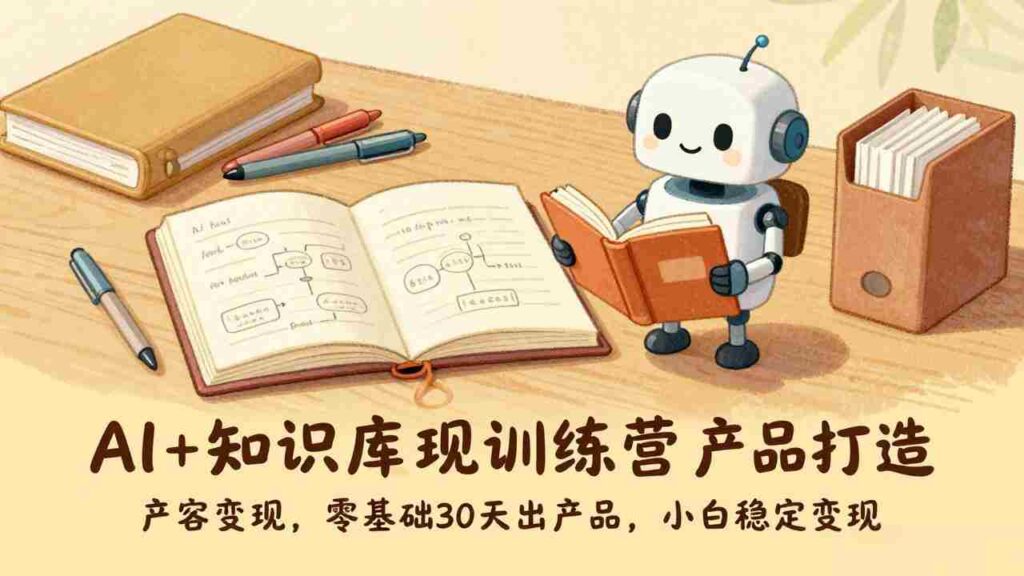（17323期）AI+知识库变现训练营，产品打造、内容创作、全平台变现，零基础30天出产品，小白稳定变现