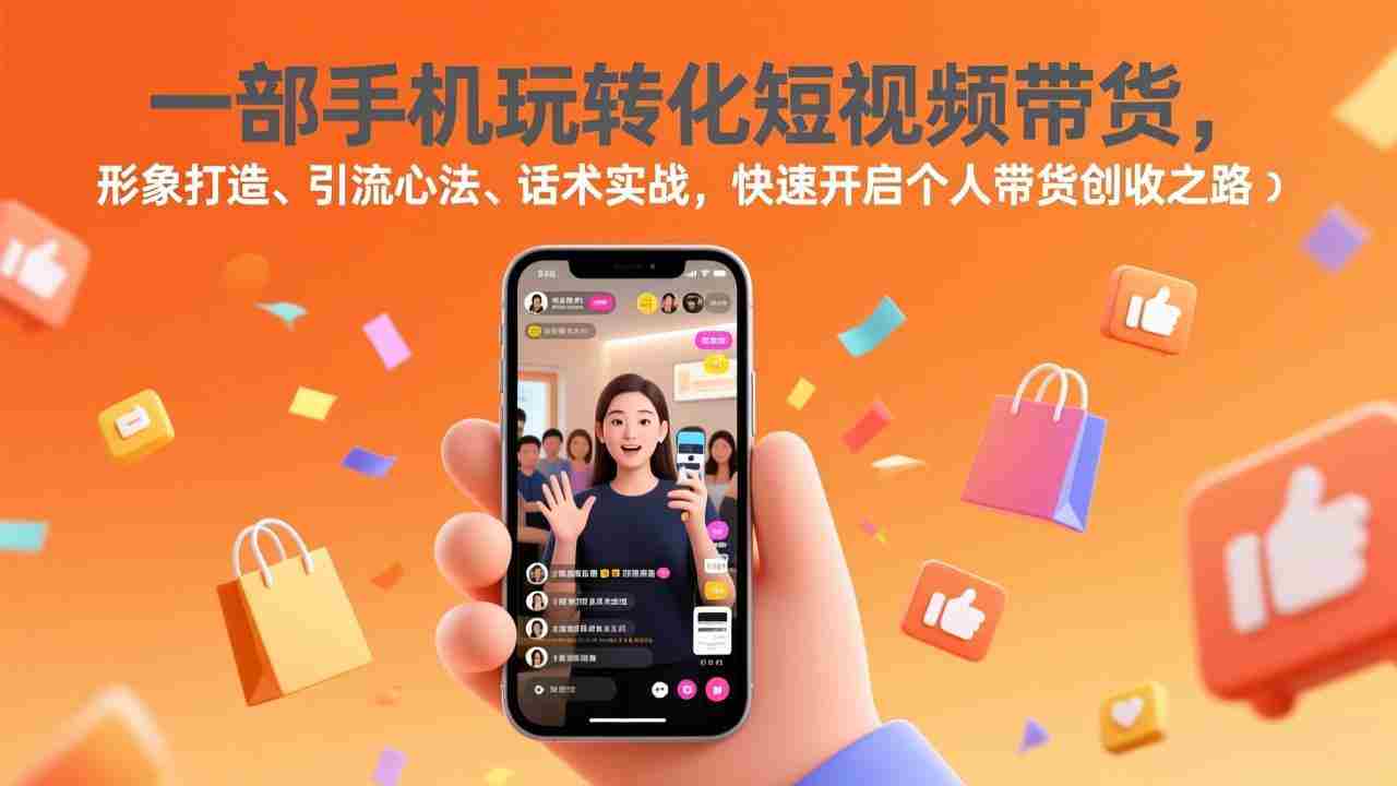 （17356期）一部手机玩转化短视频带货，形象打造、引流心法、话术实战，快速开启个人带货创收之路