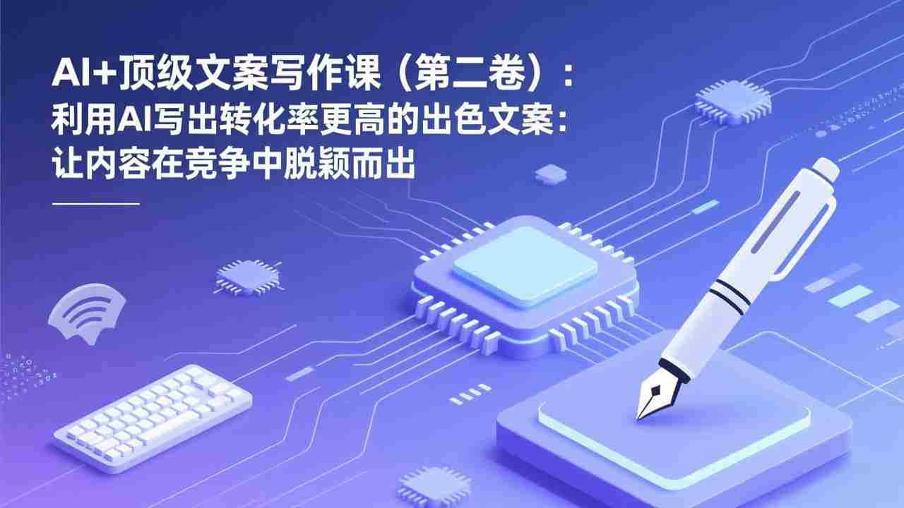 （17382期）AI+顶级文案写作课（第二卷）：利用AI写出转化率更高的出色文案：让内容在竞争中脱颖而出