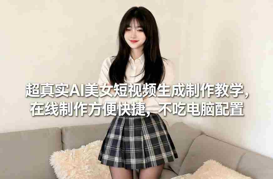 超真实AI美女短视频生成制作教学，在线制作方便快捷，不吃电脑配置，快速起号涨粉