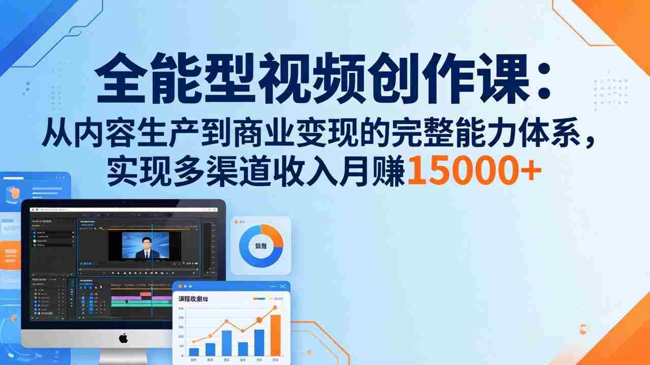 （17718期）全能型视频创作课-26年3月更新：从内容生产到商业变现的完整能力体系，多渠道收入月赚15000+