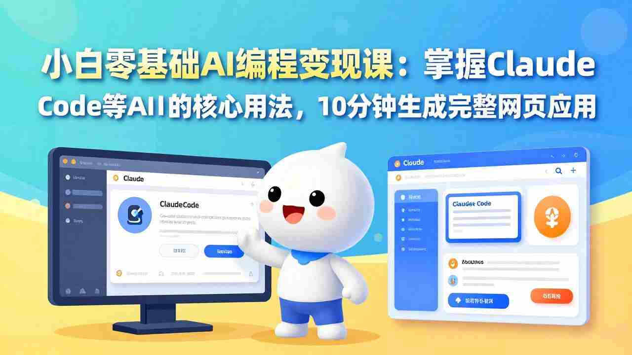 （17562期）小白零基础AI编程变现课：掌握Claude Code等AI工具的核心用法，10分钟生成完整网页应用
