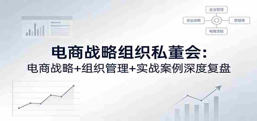 电商战略组织私董会：电商战略+组织管理+实战案例深度复盘