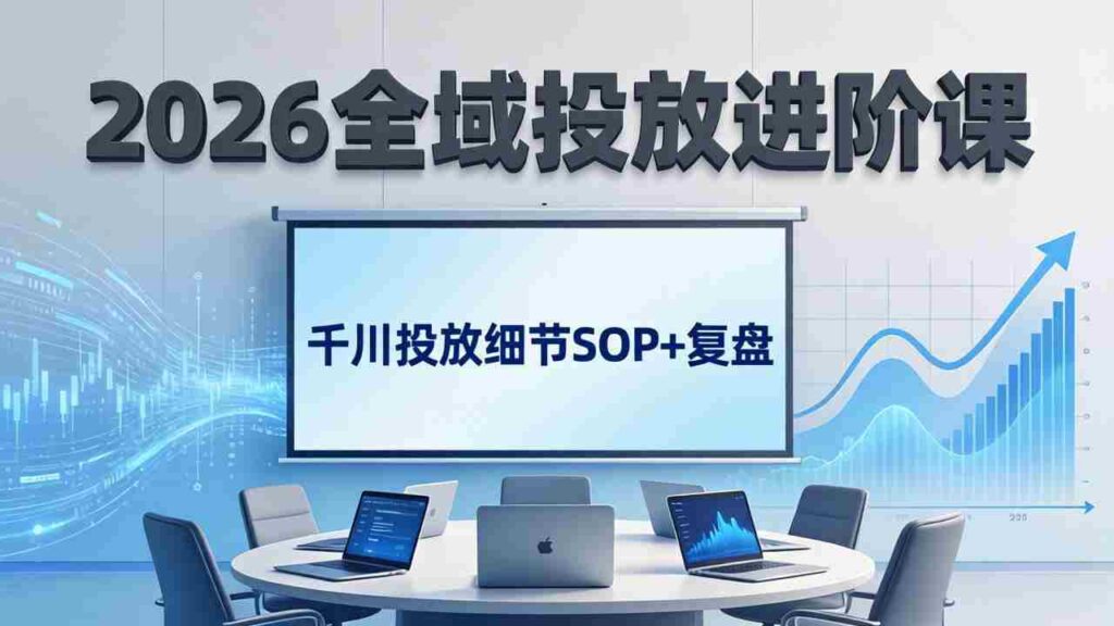 （17798期）2026全域投放进阶课：杭州线下3天实战，千川投放细节SOP+复盘，撬动自然流量