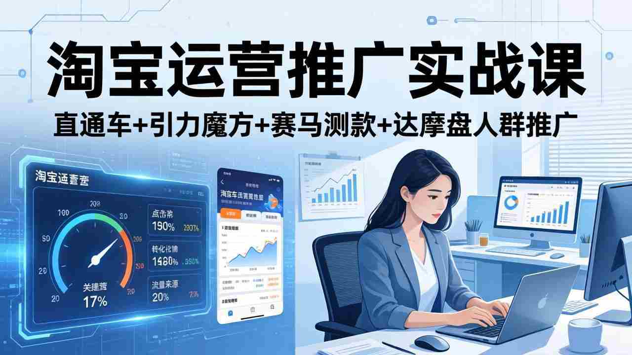 （17774期）淘宝运营推广实战课（更新26年3月）直通车+引力魔方+赛马测款+达摩盘人群推广等