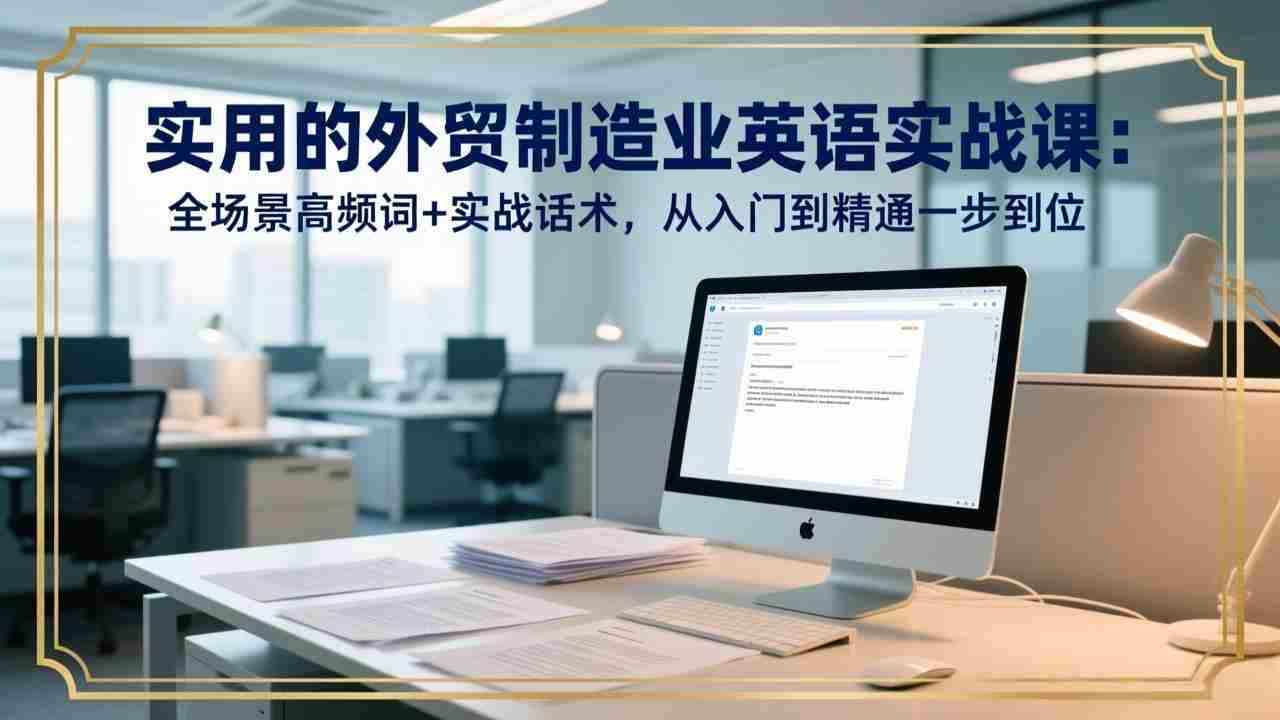 （17532期）实用的外贸制造业英语实战课：全场景高频词+实战话术，从入门到精通一步到位
