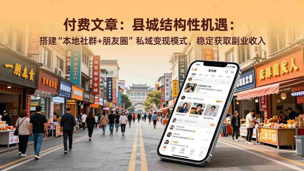 （17518期）付费文章：县城结构性机遇：搭建“本地社群+朋友圈”私域变现模式，稳定获取副业收入