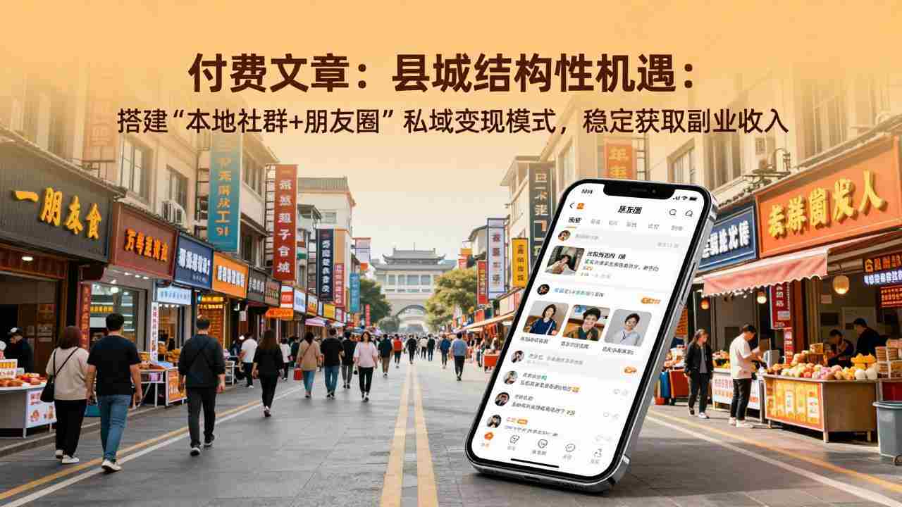 （17518期）付费文章：县城结构性机遇：搭建“本地社群+朋友圈”私域变现模式，稳定获取副业收入