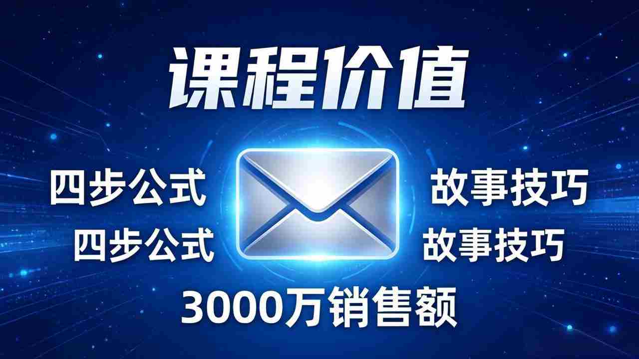 （17771期）高效邮件销售课：15分钟写出高转化邮件，四步公式+故事技巧，3000万销售额玩法拆解