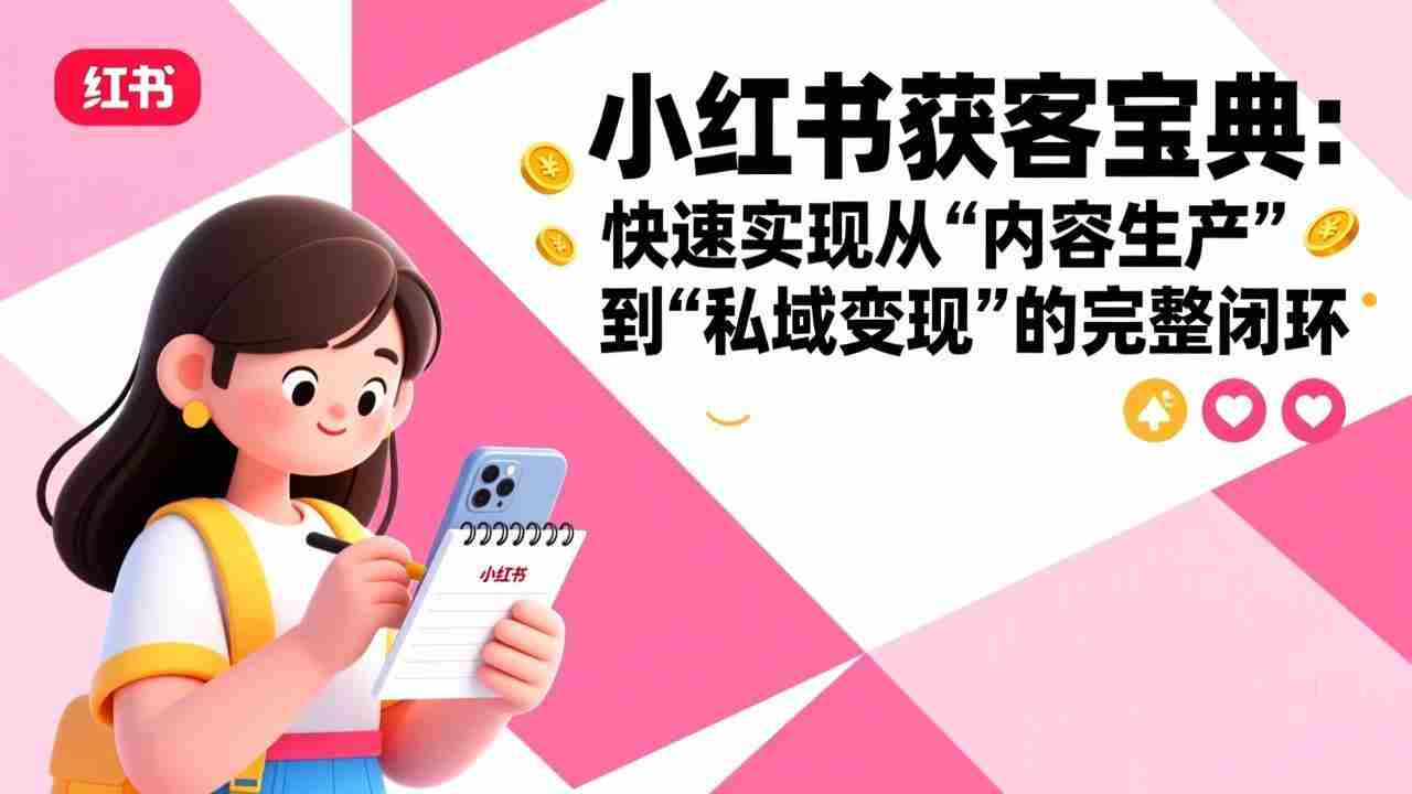 （17542期）小红书获客宝典：快速实现从“内容生产”到“私域变现”的完整闭环