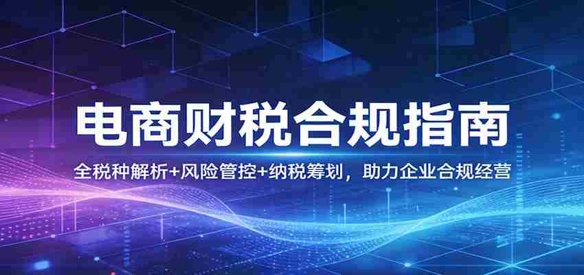 电商财税合规指南：全税种解析+风险管控+纳税筹划，助力企业合规经营