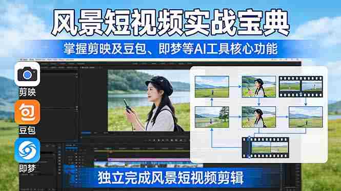 （17704期）风景短视频实战宝典：掌握剪映及豆包、即梦等AI工具的核心功能，独立完成风景短视频剪辑