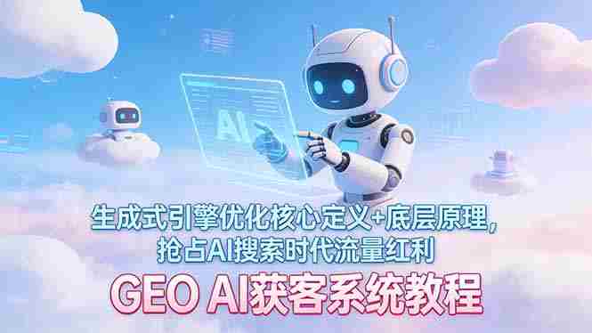 （17604期）GEO AI获客系统教程：生成式引擎优化核心定义+底层原理，抢占AI搜索时代流量红利