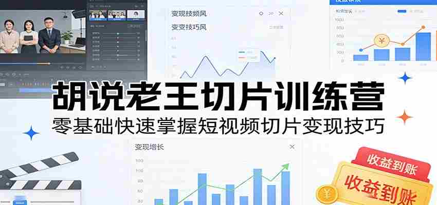 胡说老王切片训练营，零基础快速掌握短视频切片变现技巧
