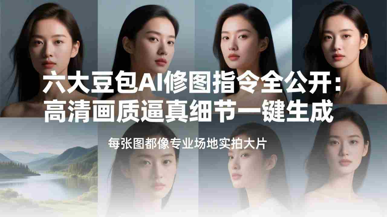 （17481期）六大豆包AI修图指令全公开：高清画质逼真细节一键生成，每张图都像专业场地实拍大片