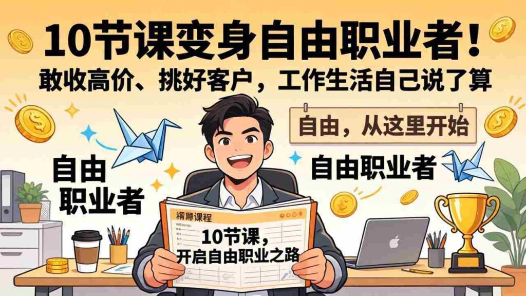 （17663期）10 节课变身自由职业者！敢收高价、挑好客户，工作生活自己说了算