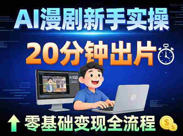 AI漫剧新手实操：20分钟出片不崩人设，零基础涨粉变现全流程