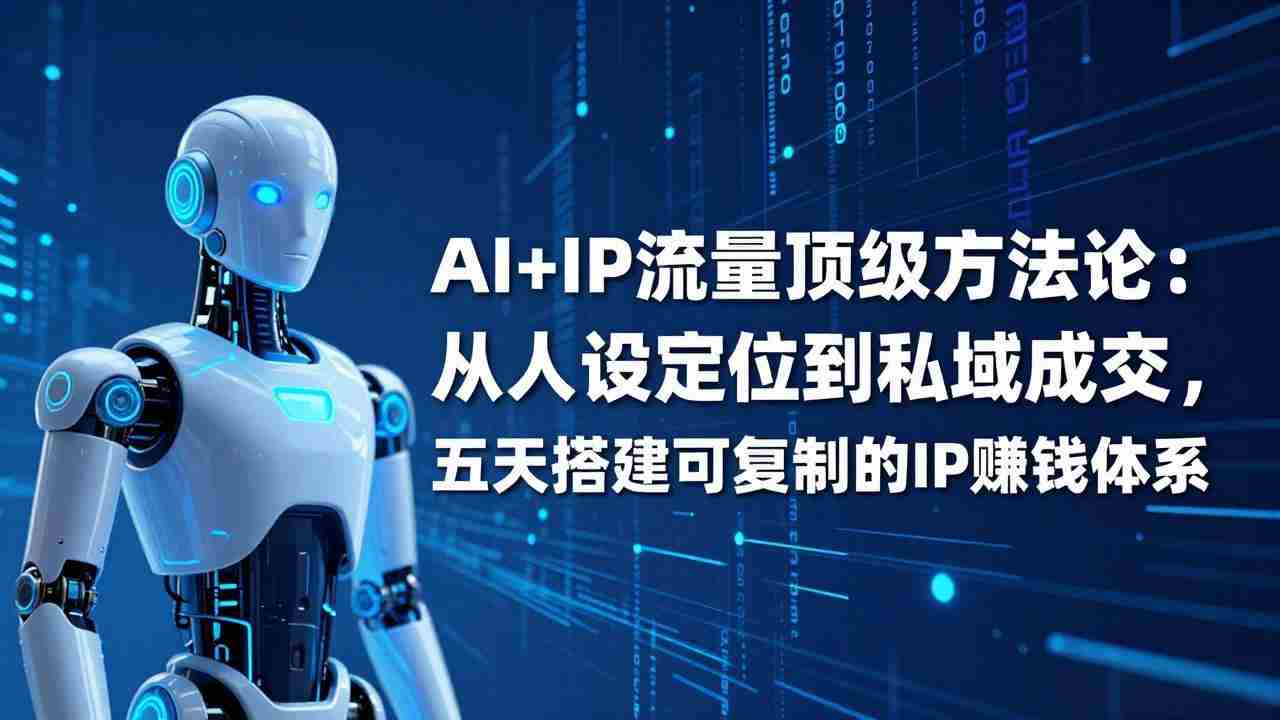 （17521期）AI+IP顶级方法论：从人设定位到私域成交，五天搭建可复制的IP赚钱体系