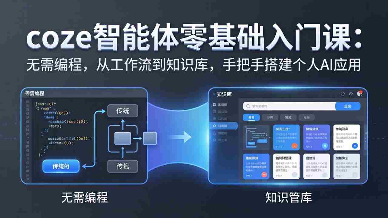 （17775期）coze智能体零基础入门课：无需编程，从工作流到知识库，手把手搭建个人AI应用