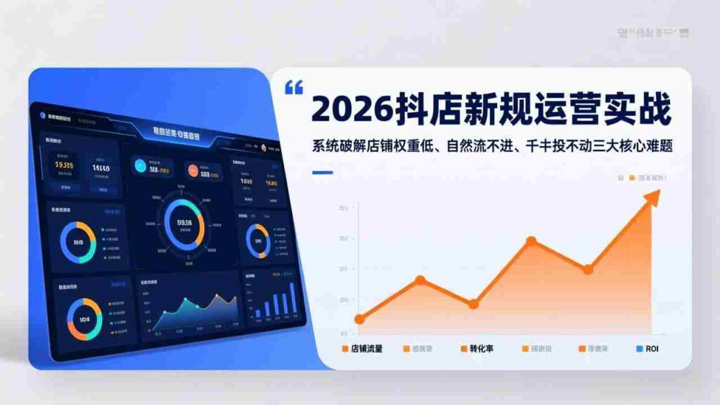（17502期）2026抖店新规运营实战：系统破解店铺权重低、自然流不进、千川投不动三大核心难题