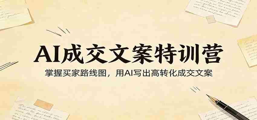 AI成交文案特训营：掌握买家路线图，用AI写出高转化成交文案