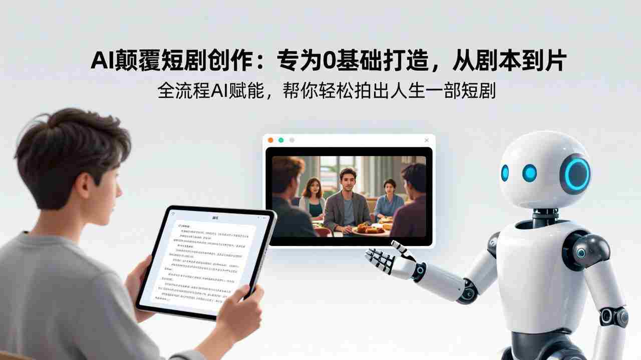（17564期）AI颠覆短剧创作：专为0基础打造，从剧本到成片全流程AI赋能，帮你轻松拍出人生第一部短剧