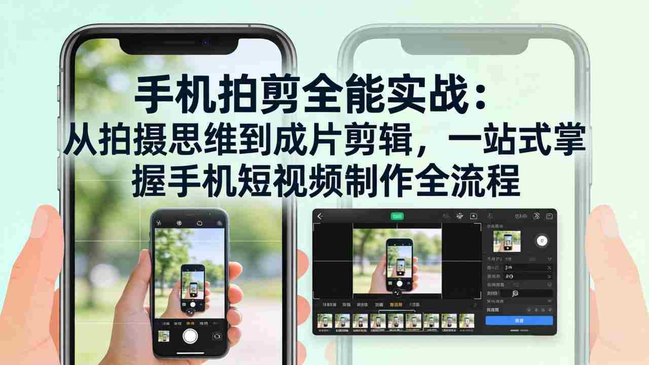 （17713期）手机拍剪全能实战：从拍摄思维到成片剪辑，一站式掌握手机短视频制作全流程