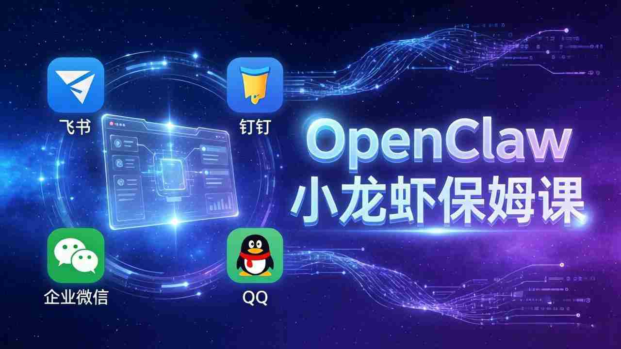 （17614期）OpenClaw小龙虾保姆课： Windows/macOS/Linux/Docker全系统安装，飞书+钉钉+企业微信+QQ 全接入