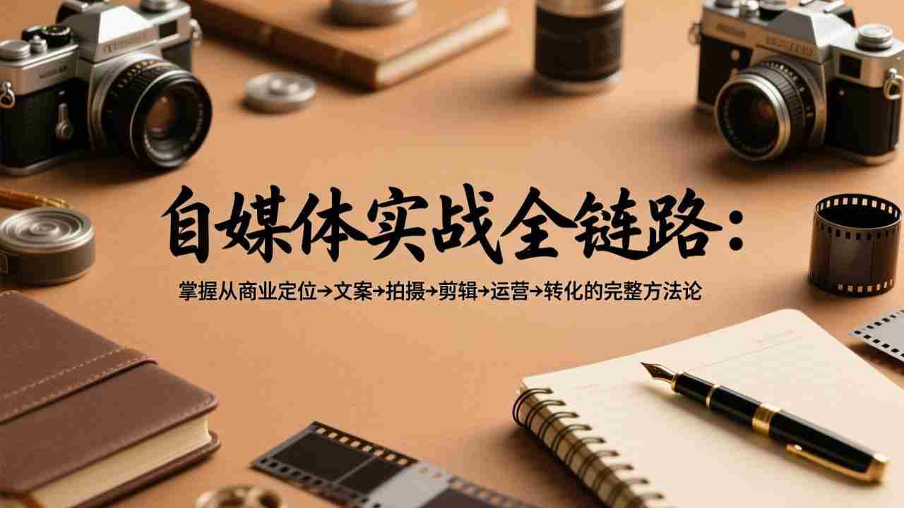 （17586期）自媒体实战全链路：掌握从商业定位→文案→拍摄→剪辑→运营→转化的完整方法论