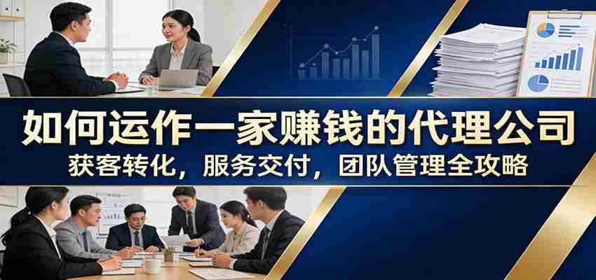 如何运作一家赚钱的代理公司：获客转化，服务交付，团队管理全攻略