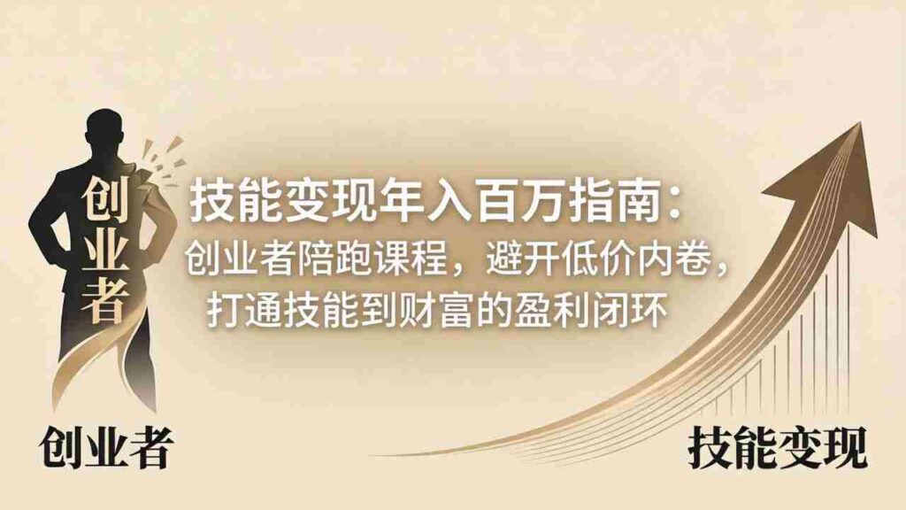 （18139期）技能变现年入百万指南：创业者陪跑课程，避开低价内卷，打通技能到财富的盈利闭环