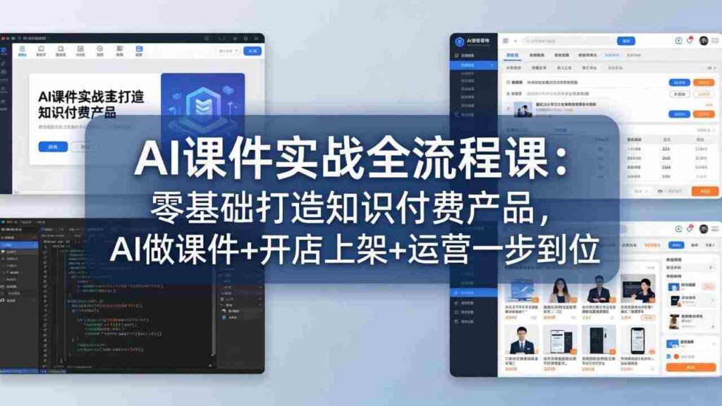 （17971期）AI课件实战全流程课：零基础打造知识付费产品，AI做课件+开店上架+运营一步到位