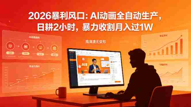 2026暴利风口：AI动画全自动生产，日耕2小时，暴力收割月入过1W