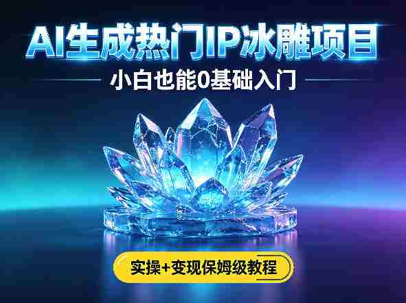 AI生成热门ip冰雕项目，小白也能0基础入门，实操+变现保姆级教程