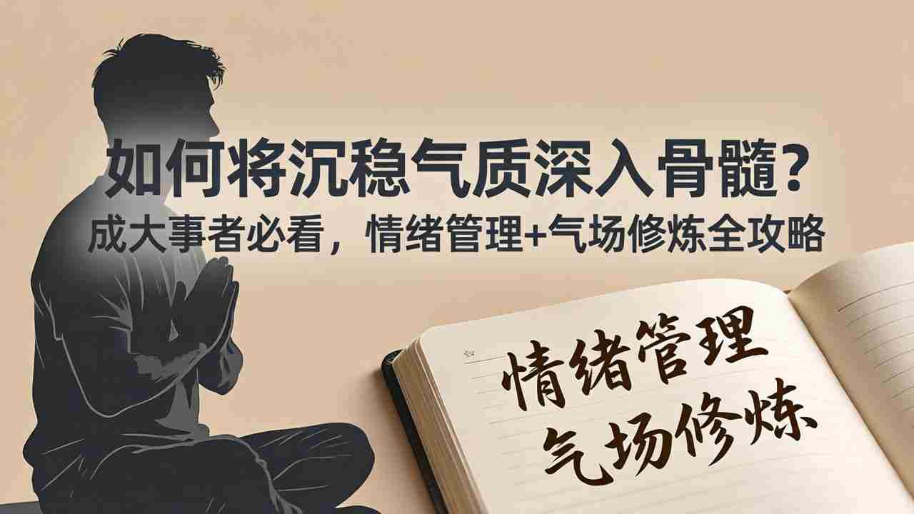 （18058期）付费文章：如何将沉稳气质深入骨髓？成大事者必看，情绪管理+气场修炼全攻略