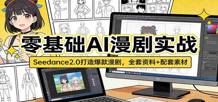 零基础AI漫剧实战：Seedance2.0打造爆款漫剧，全套资料+配套素材