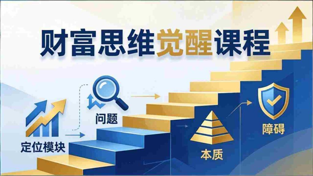 （17872期）财富思维觉醒第十期：3天大课四大模块，精准定位问题看清本质，扫清人生障碍