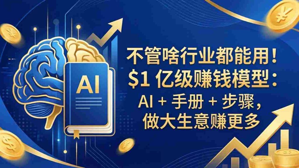 （18055期）不管啥行业都能用！$1 亿级赚钱模型：AI + 手册 + 步骤，做大生意赚更多