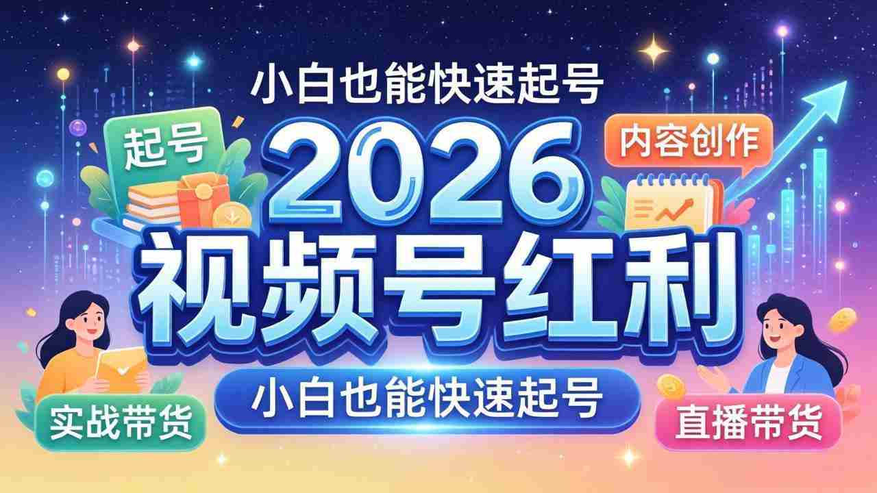 （18222期）2026视频号红利实战营，大佬亲授起号、内容、直播、IP、投流、私域、矩阵全套落地打法