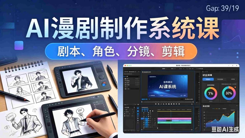 （18006期）AI漫剧制作系统课：0基础从0到1学会AI制作，掌握剧本、角色、分镜、剪辑全套技能，轻松做号变现
