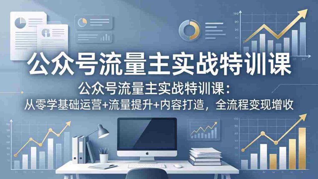 （18072期）公众号流量主实战特训课：从零学基础运营+流量提升+内容打造，全流程变现增收