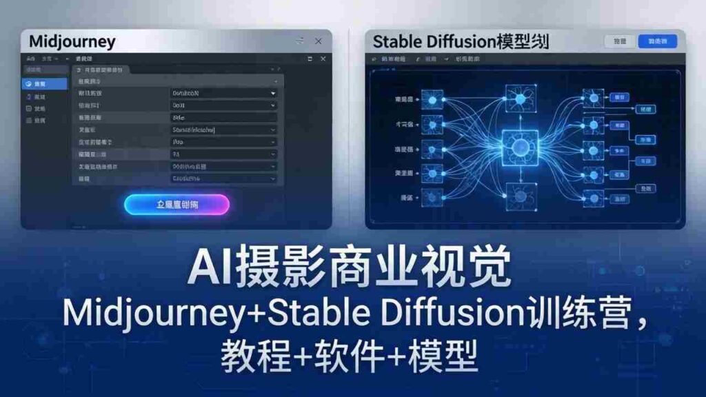 （18271期）AI摄影商业视觉Midjourney+Stable Diffusion训练营，教程+软件+模型
