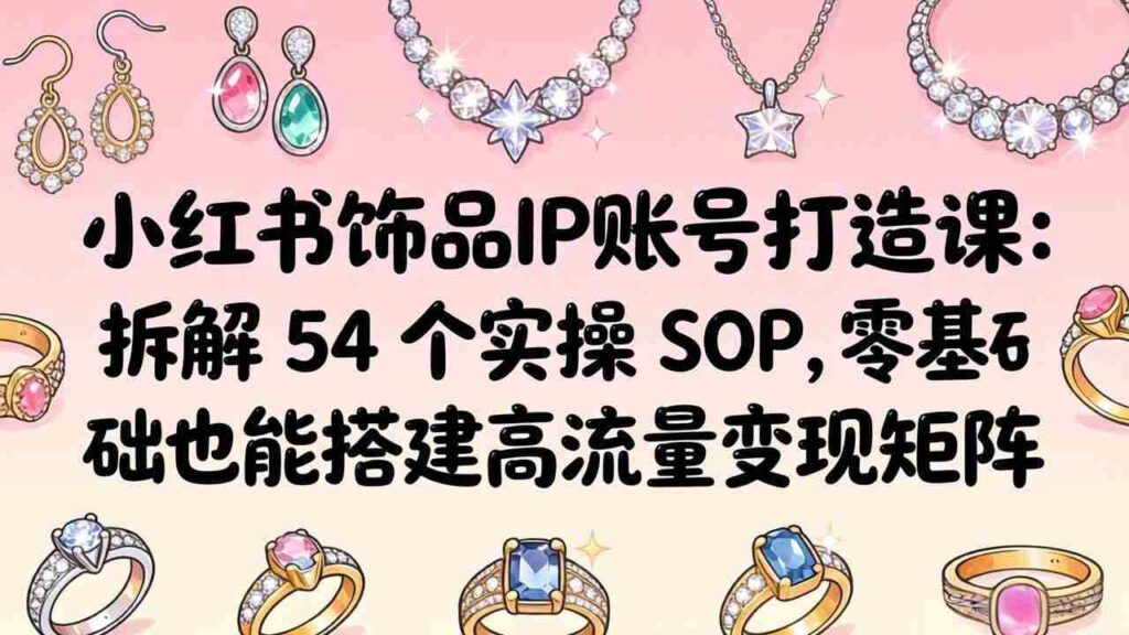 （18101期）小红书饰品IP账号打造课：拆解 54 个实操 SOP，零基础也能搭建高流量变现矩阵