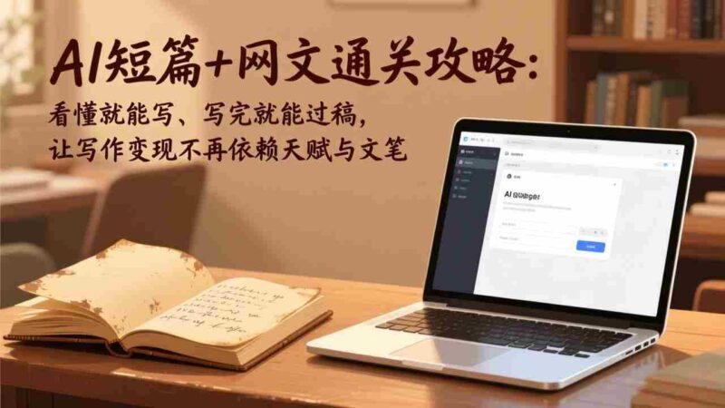 (18064期)AI短篇+网文通关攻略-更新4月:看懂就能写、写完就能过稿,让写作变现不再依赖天赋与文笔-中创网,冒泡网,福缘网创业项目大全-创安网
