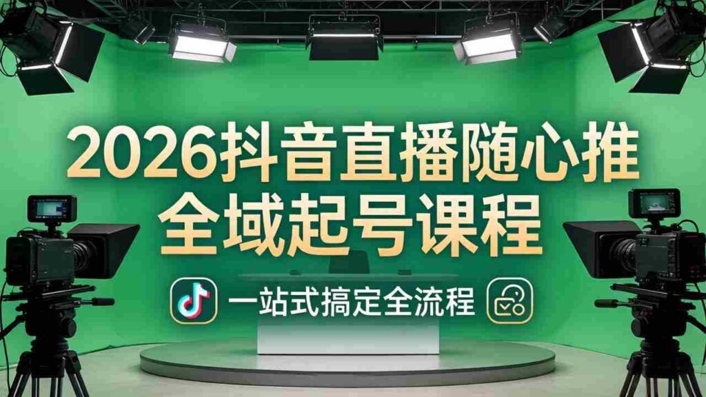 （18050期）2026抖音直播随心推全域起号课程：一站式搞定直播起号、稳号、放量全流程(更新4月)